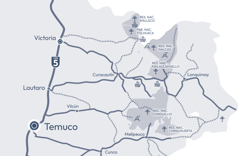 mapa araucanía andina tolhuaca.cl